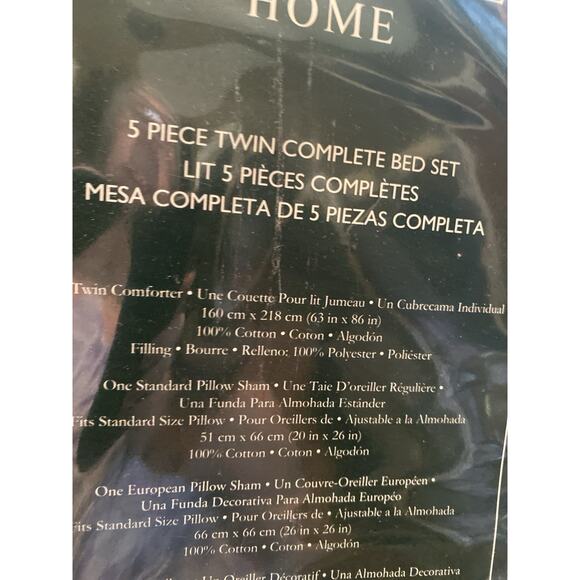 Laura Ashley Home  Lindy 5-Piece Green Floral Cotton Twin 2-Sided Comforter Set - Picture 9 of 9